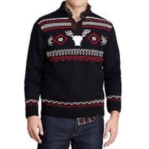 Chaps Ralph Lauren Cotton Button Neck Sweater Sz Large